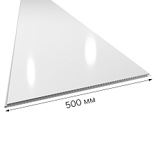 БЕЛЫЙ Глянцевая лакированная панель ПВХ (3000 х 500 х 9 мм) 6шт/уп=9,0м² ВЕК