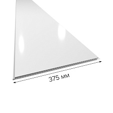 БЕЛЫЙ Глянцевая лакированная панель ПВХ (2700 х 370 х 9 мм) 10шт/уп=9,99м² ВЕК